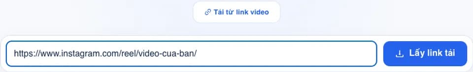 Minh họa dán link video Instagram vào công cụ BumX trước khi lấy liên kết tải