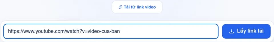 Minh họa dán link video YouTube vào công cụ BumX trước khi lấy liên kết tải