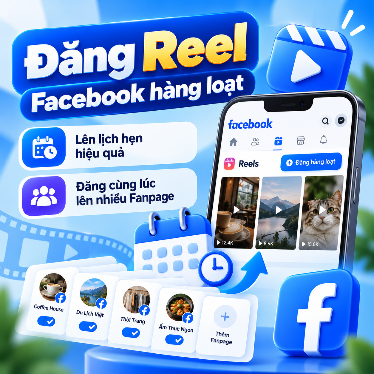 Hẹn giờ đăng Reel hàng loạt